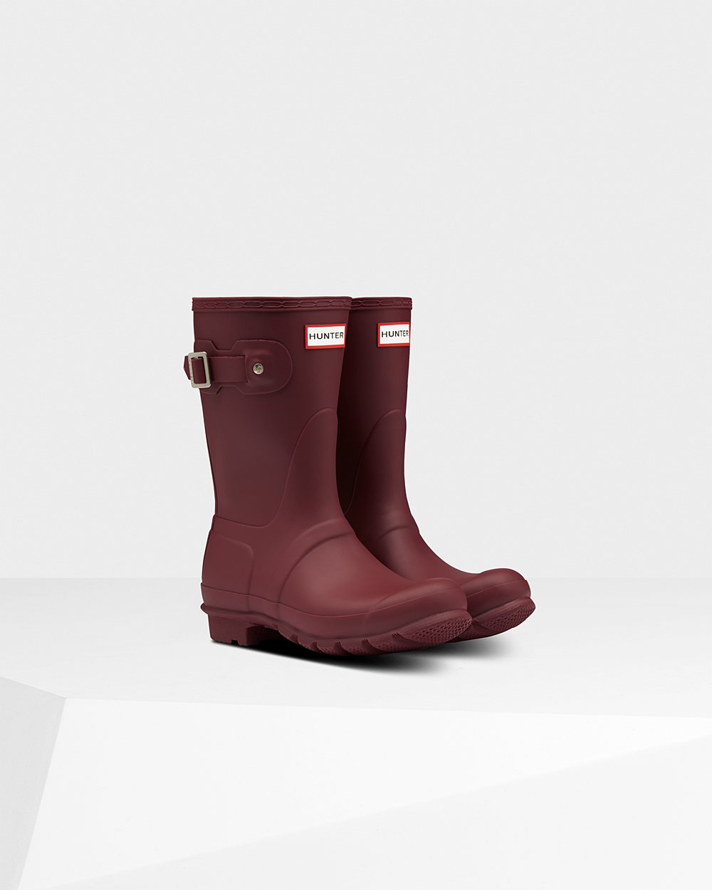 Hunter Mujer Original - Botas de Lluvia Gris Rojas - 629-KAWDVE